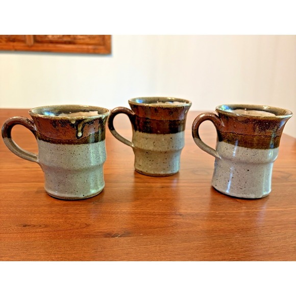 The Unbranded Brand Other - 3 Studio Art Pottery Stoneware Mug Hand Thrown Cup